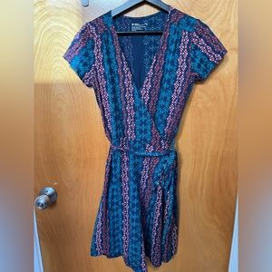 Pact Multi-color Wrap Dress Size Small